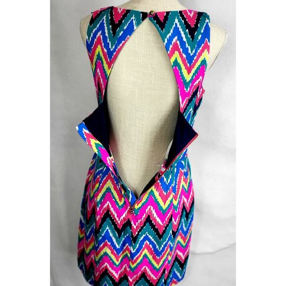 Lilly Pulitzer Size 4 Chevron Sherlynn Hearts A Flutter dress Sleeveless #699 - Picture 7 of 11